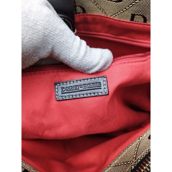 Dooney & Bourke Black Canvas DB Printed Double Handle Tote Bag - Picture 11 of 16